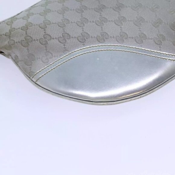 GUCCI GG Canvas Shoulder Bag Silver Auth 71301 - Picture 11 of 16